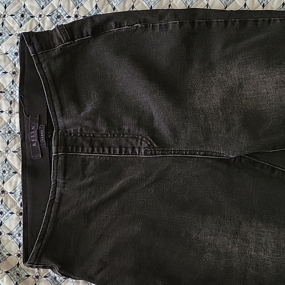 High rise no-zip denim